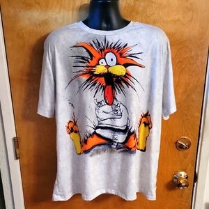 Gray Short Sleeve Tee Bill The Cat Graphic Bloom County Berkely Breathed